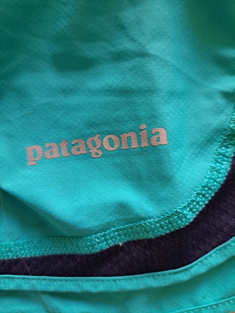 Patagonia Womens Strider Running Shorts Size XS 3" Blue Teal Patterned Waistband - Picture 3 of 14